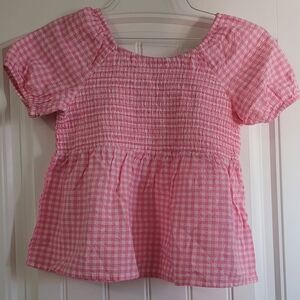Pink Gingham Kids Top